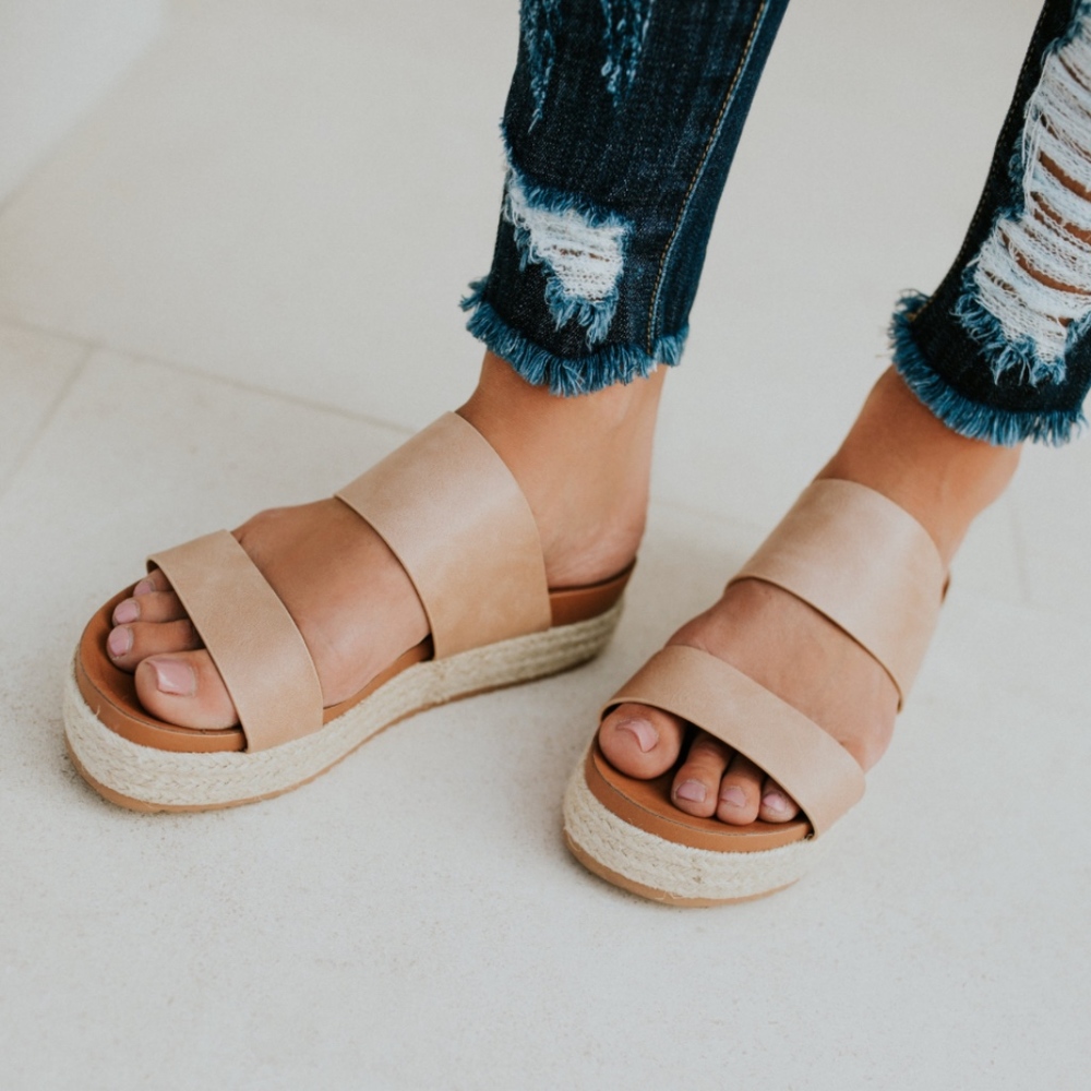 Nude Two Strap Espadrille Sandal - Picture 2 of 4